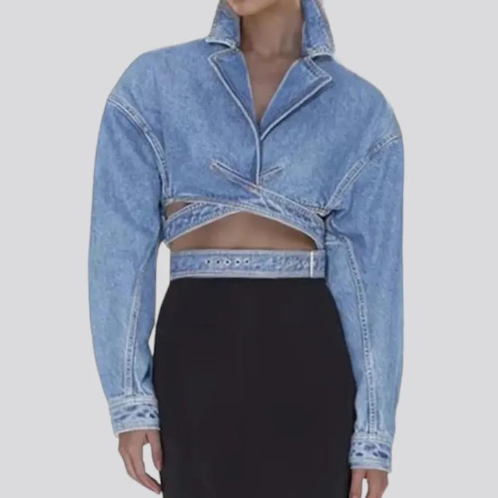 V-neck women's denim jacket | Jeans4you.shop