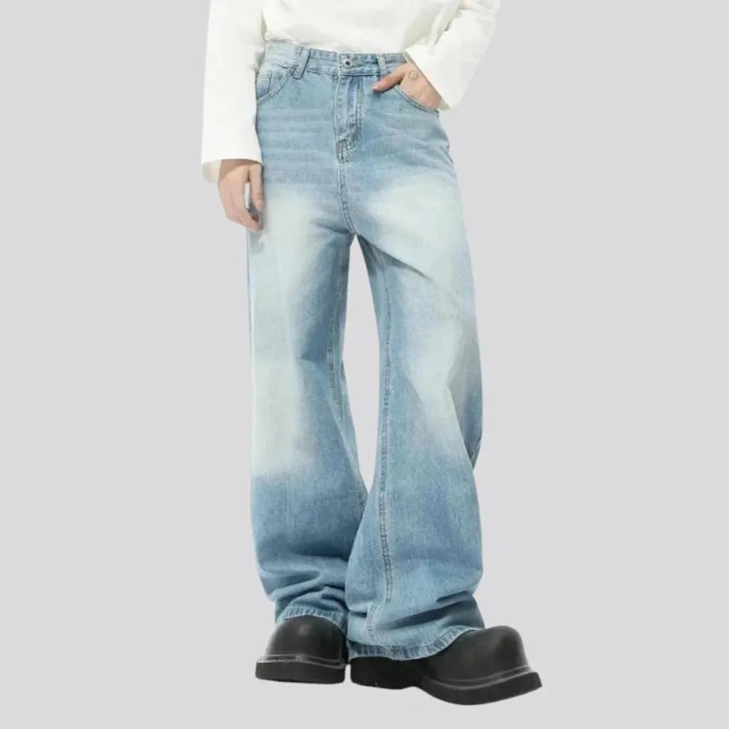 Baggy mid-waist 90s style men's jeans