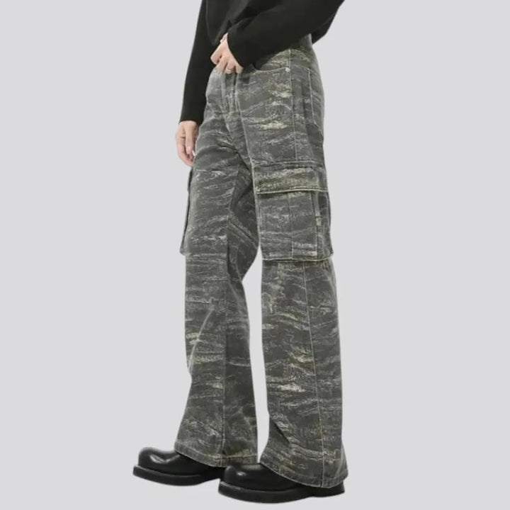 Mid rise stylish denim pants for men