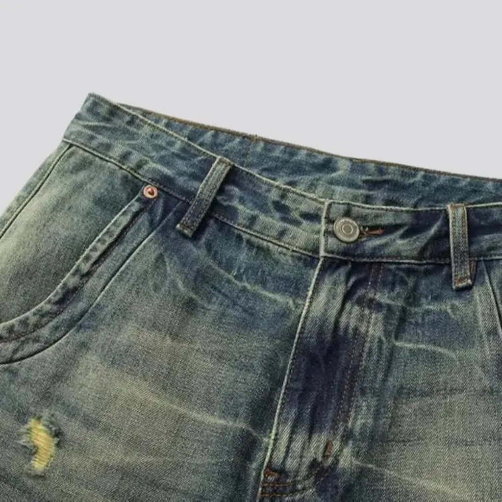 Vintage loose men's jean shorts