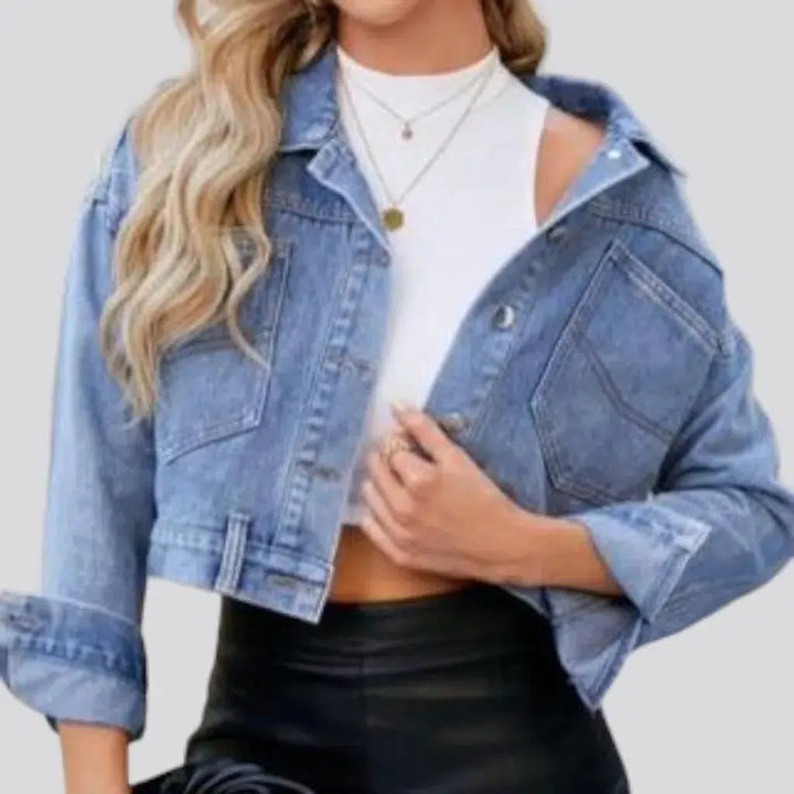 Stonewashed denim jacket
 for women