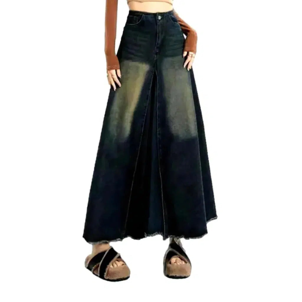 Fashion dark-wash women's jean skirt