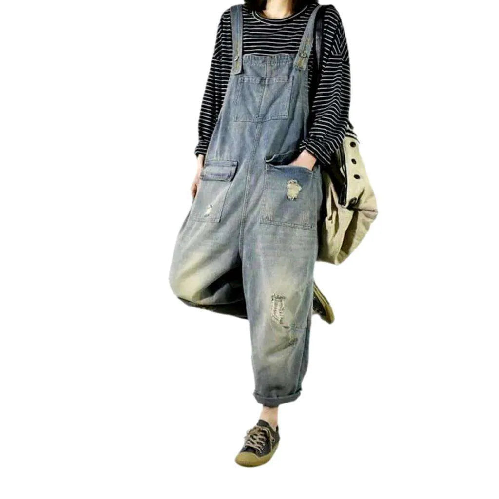 Fashion Women's Jean Dungaree - Blue