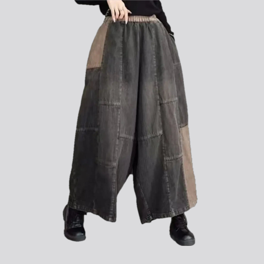 Fashionable Patchwork Denim Culottes for Women | Jeans4you.shop