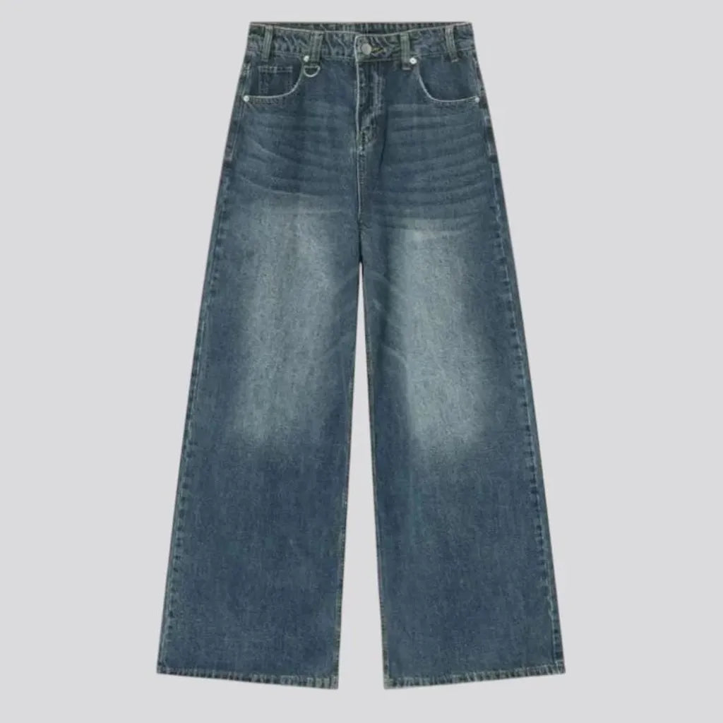 Retro stonewashed style men's jeans