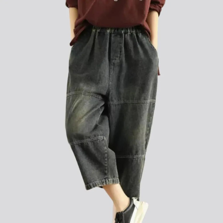 Vintage sanded jean pants
 for ladies
