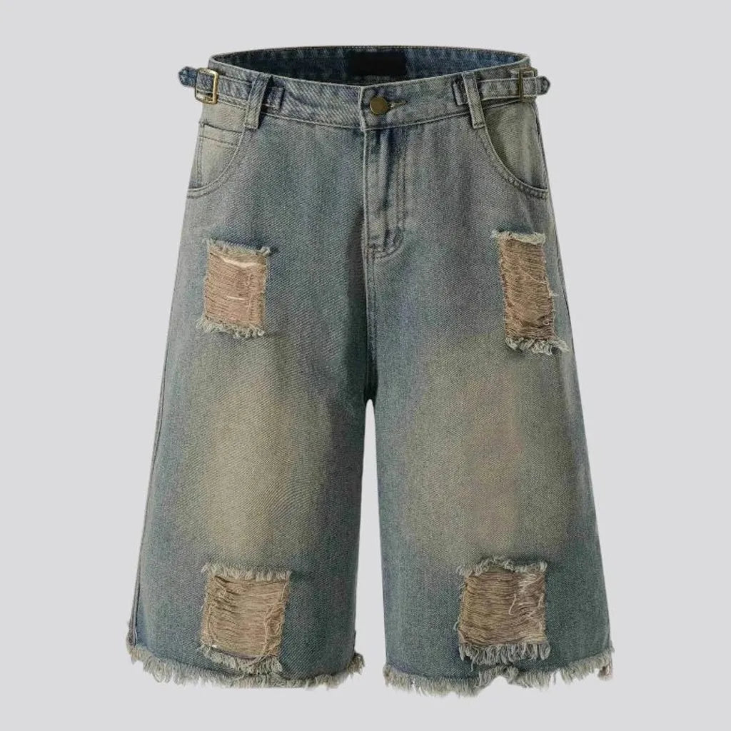 Boho men's denim shorts