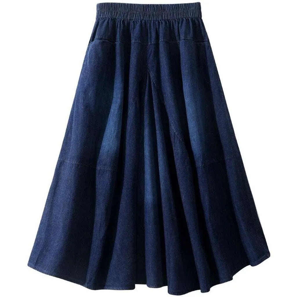 Flare dark wash jeans skirt