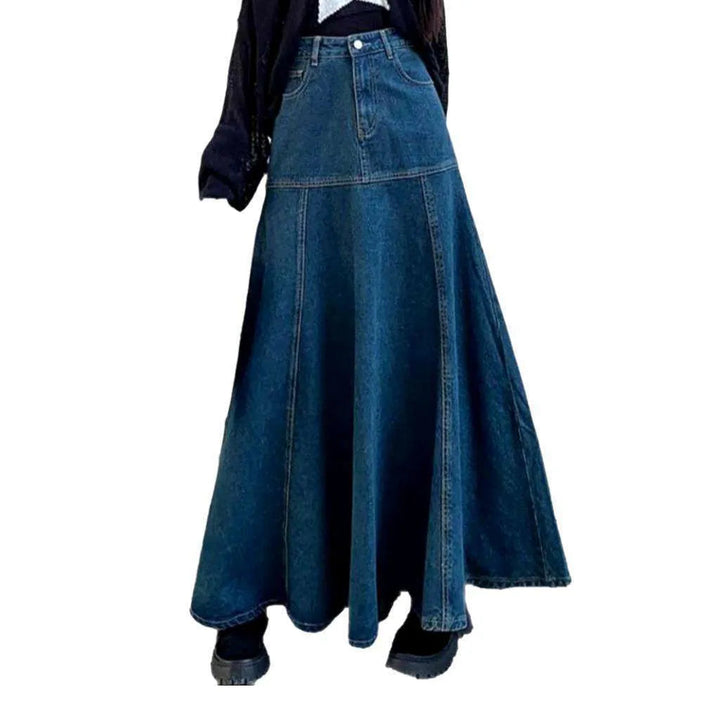 Floor length jean skirt
 for women