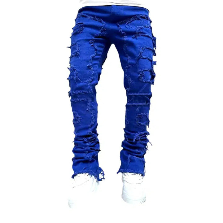 Floor-length street jeans
 for men