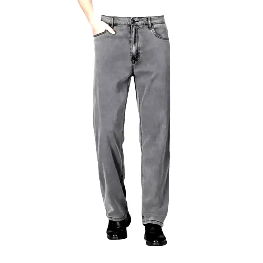 Grey men's soft jeans