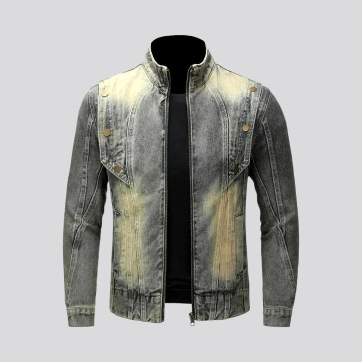 High Collar Men's Denim Jacket | Jeans4you.shop