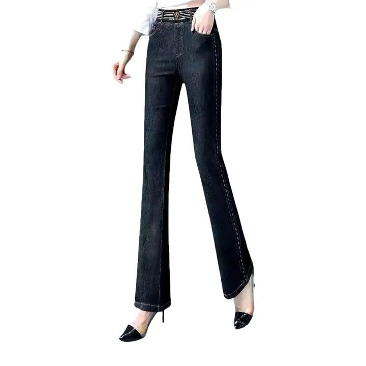 High-waist boho jeans
 for women