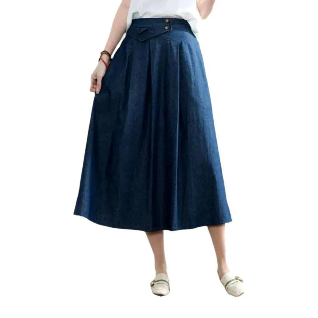 High-waist classic jeans skirt
 for ladies