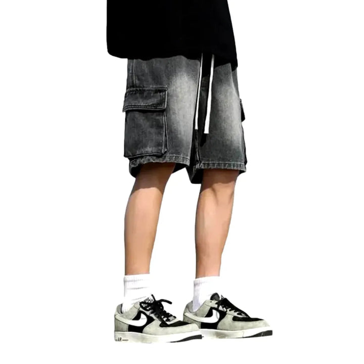 High-waist fashion men's jean shorts