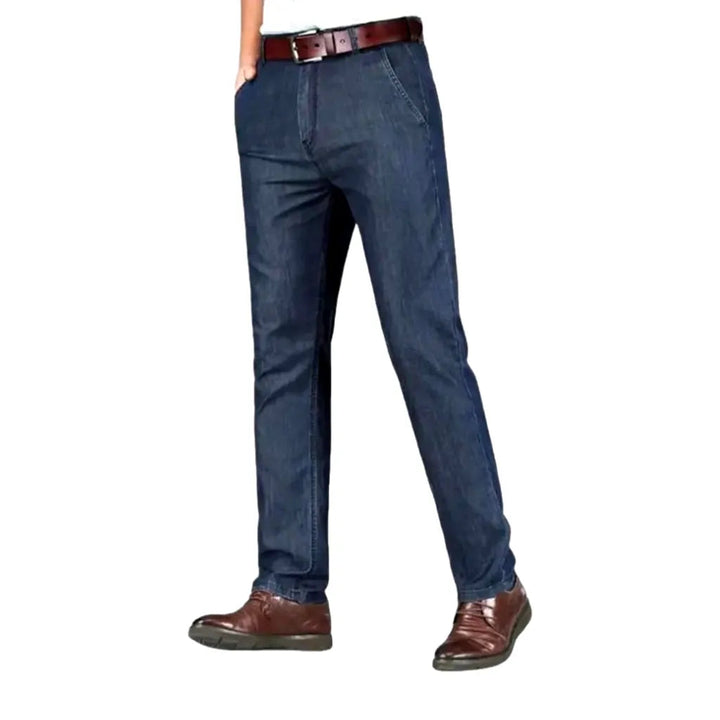 High-waist lyocell denim pants for men