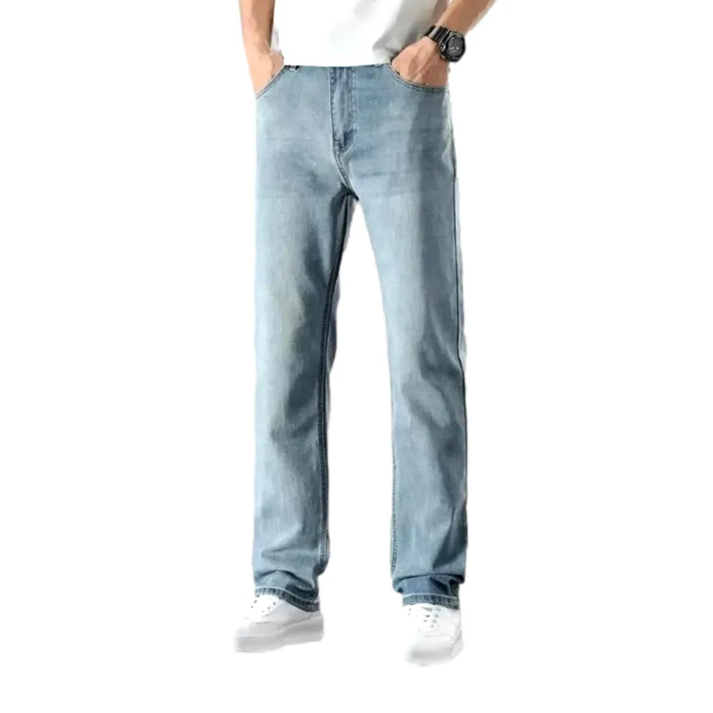 High-waist straight jeans
 for men