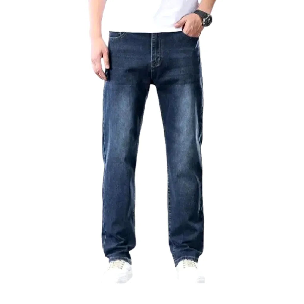 High-waist straight jeans
 for men