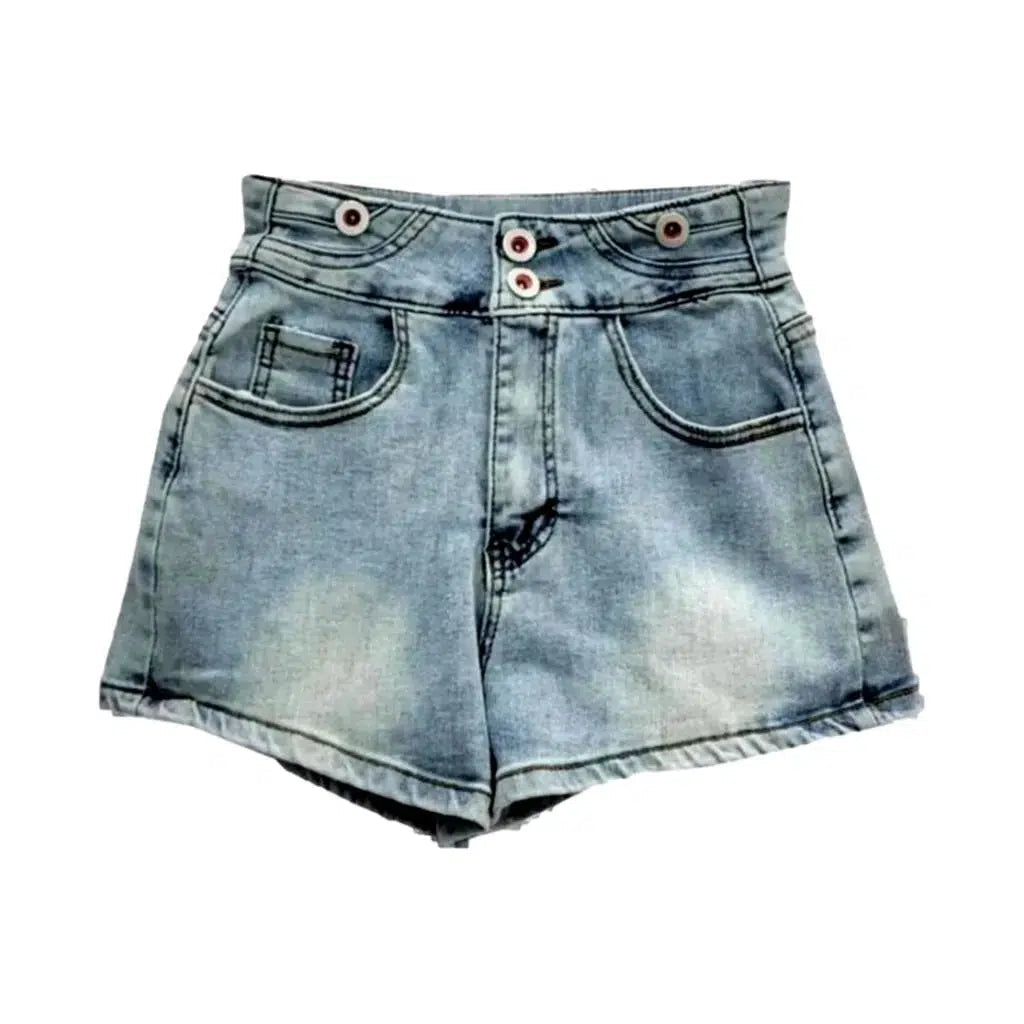 High-waist women's denim shorts