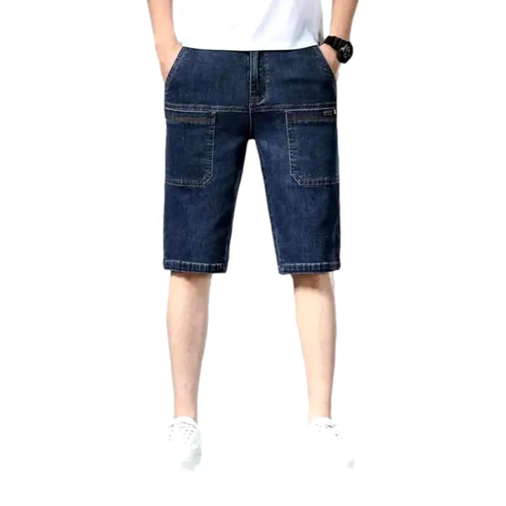 Knee-length fashion denim shorts for men