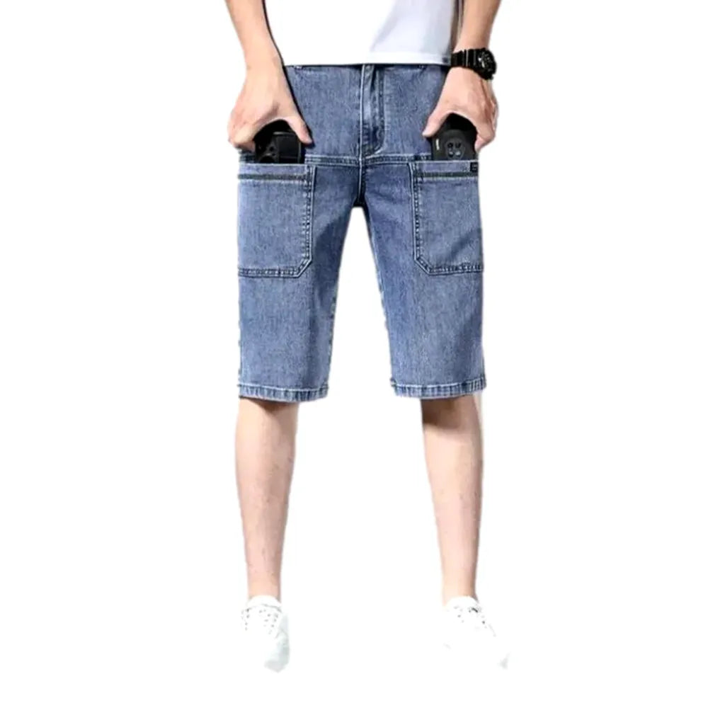 Knee-length fashion denim shorts for men