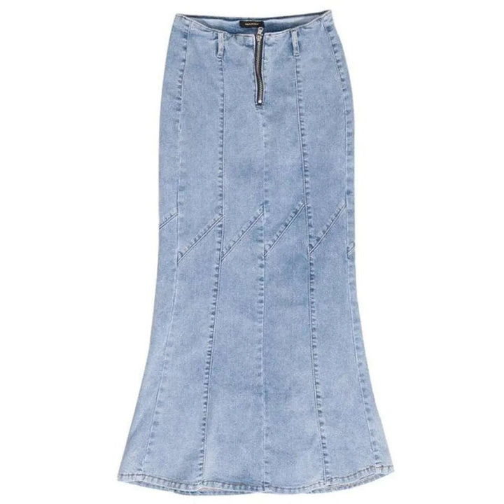 Light blue long fashion skirt