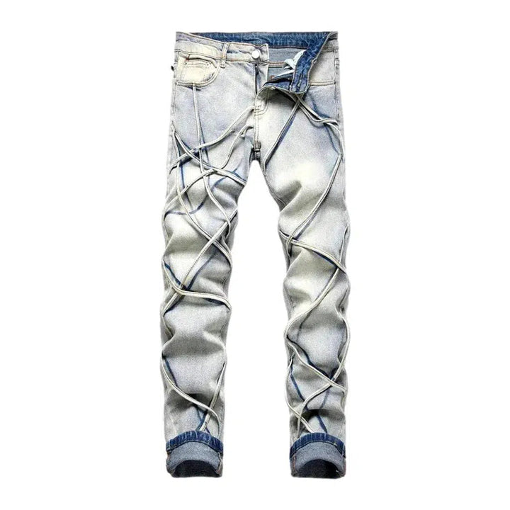 Light-wash men's stretchy jeans