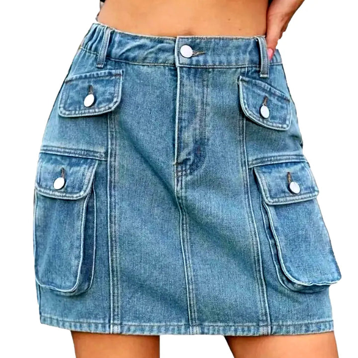 Light-wash mini denim skirt
 for women