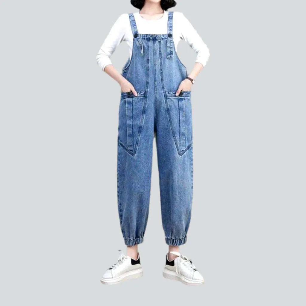 Light wash women's denim overall | Jeans4you.shop