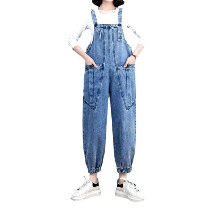 Light Wash Women's Denim Overall - Light Blue