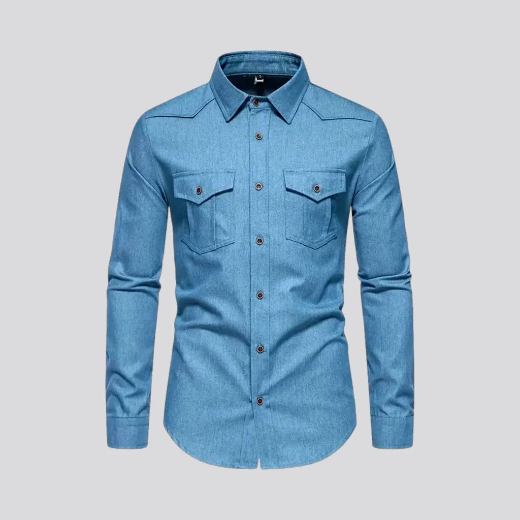 Lightweight Average Pattern Men's Jean Shirt | Jeans4you.shop