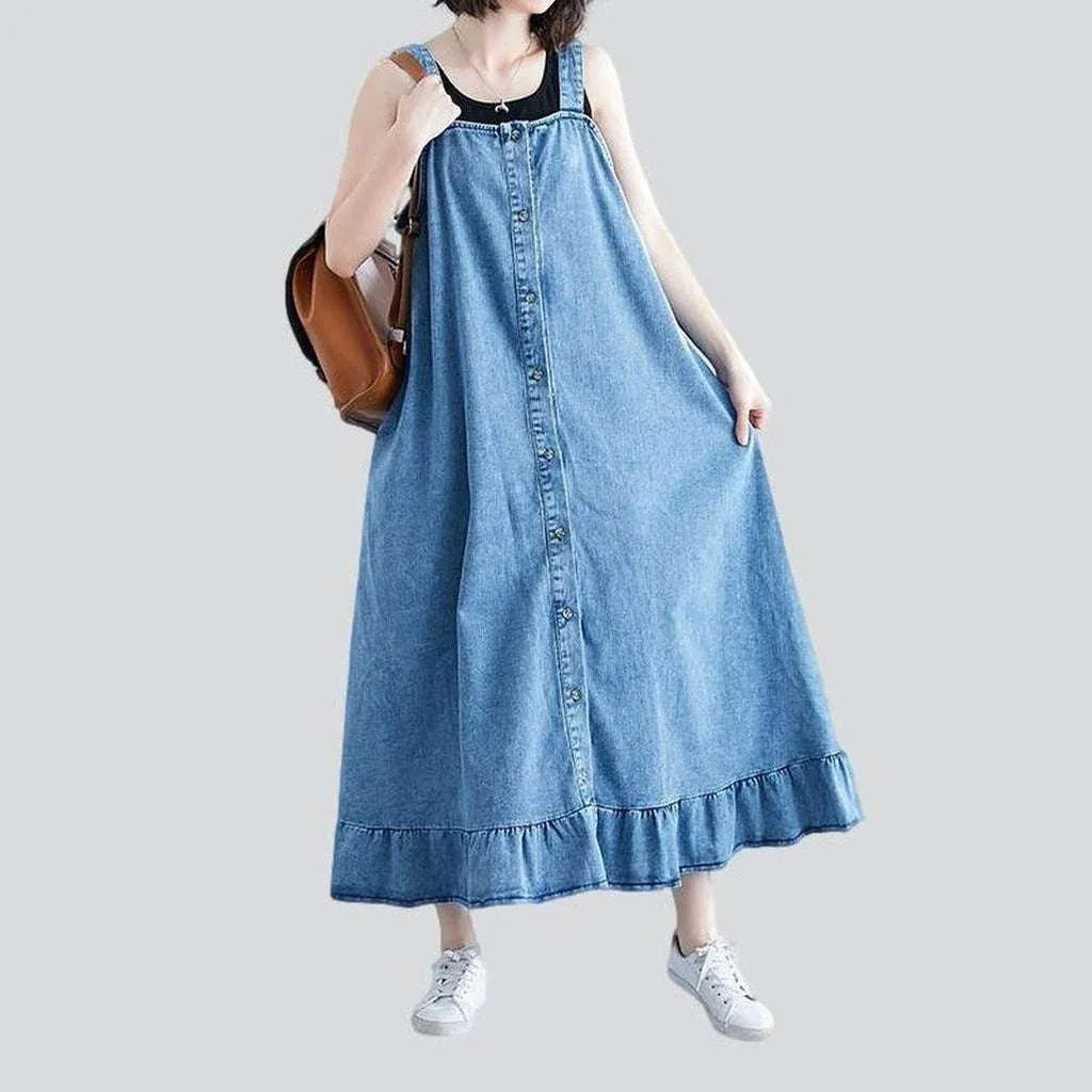 Long light wash denim dress | Jeans4you.shop