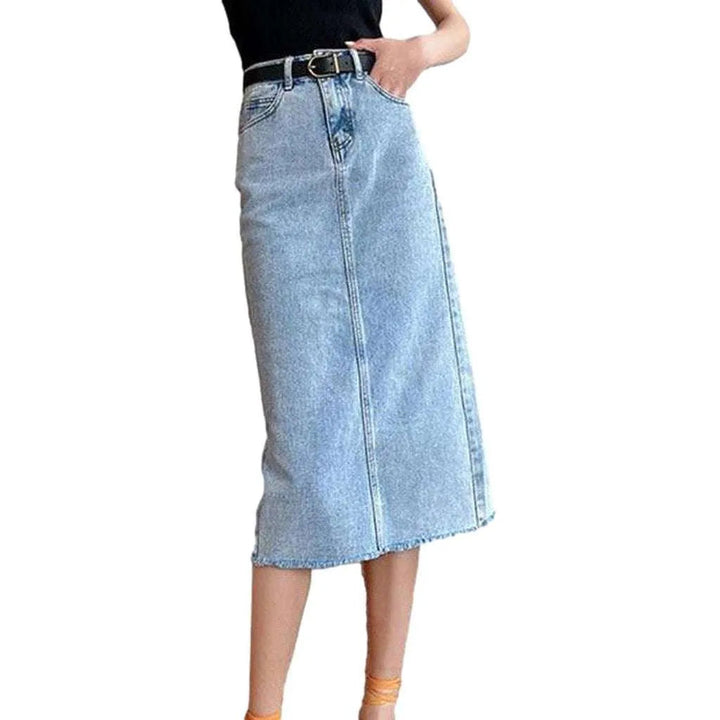 Long slim jeans skirt