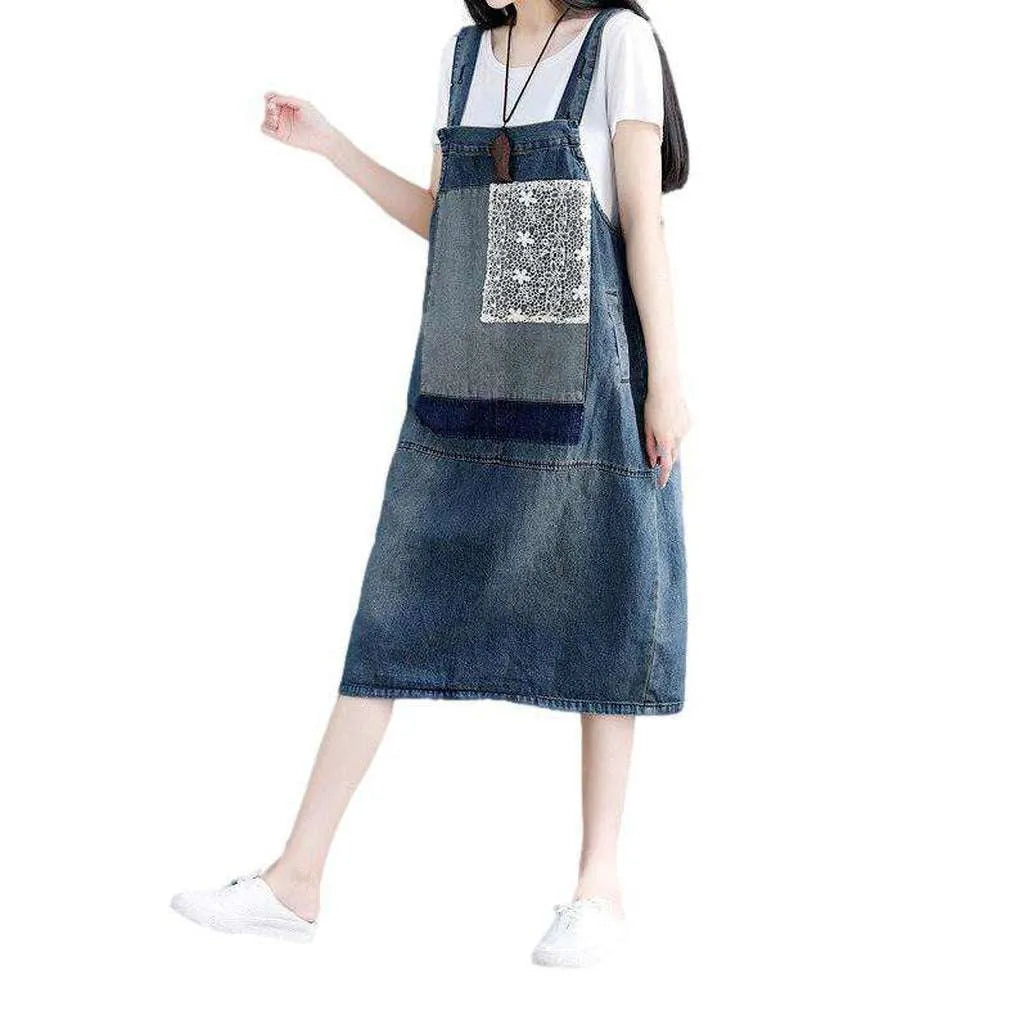 Long Stylish Y2k Jeans Dress - Blue