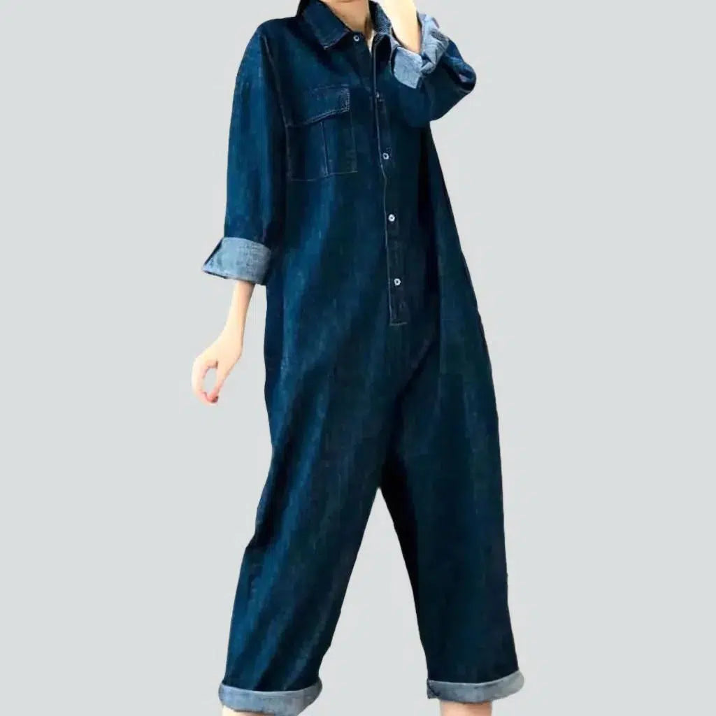 Loose denim women's jumpsuit overall | Jeans4you.shop