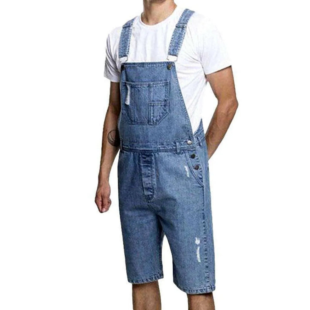 Loose Fit Men's Denim Overall - Light Blue