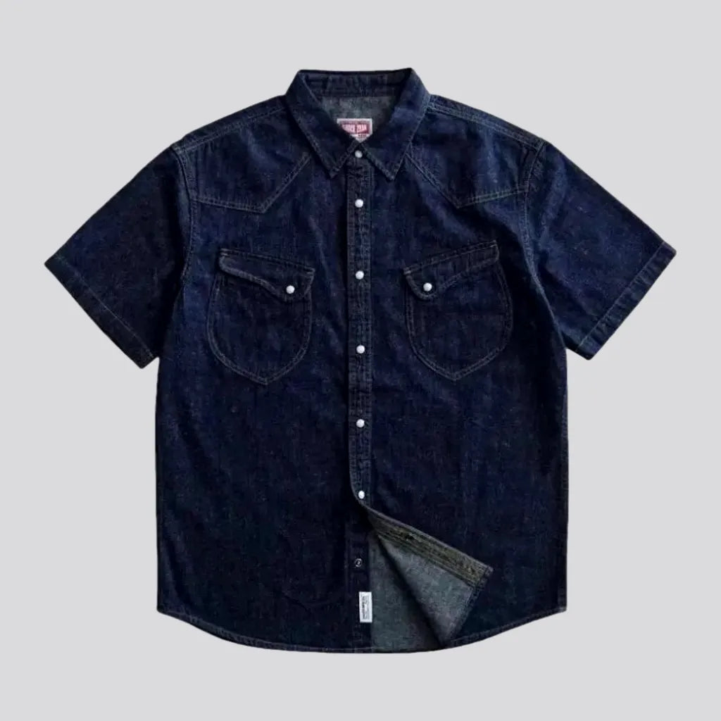 Medium Wash Western Labor Men's Denim Shirt | Jeans4you.shop