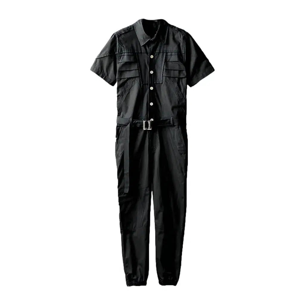 Men's Denim Jumpsuit - Black