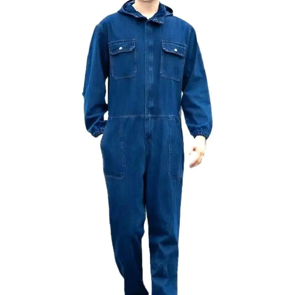 Men's Loose Jeans Jumpsuit - Blue