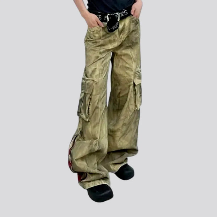 Mid-rise Baggy Vintage Flame-print Men's Jeans | Jeans4you.shop