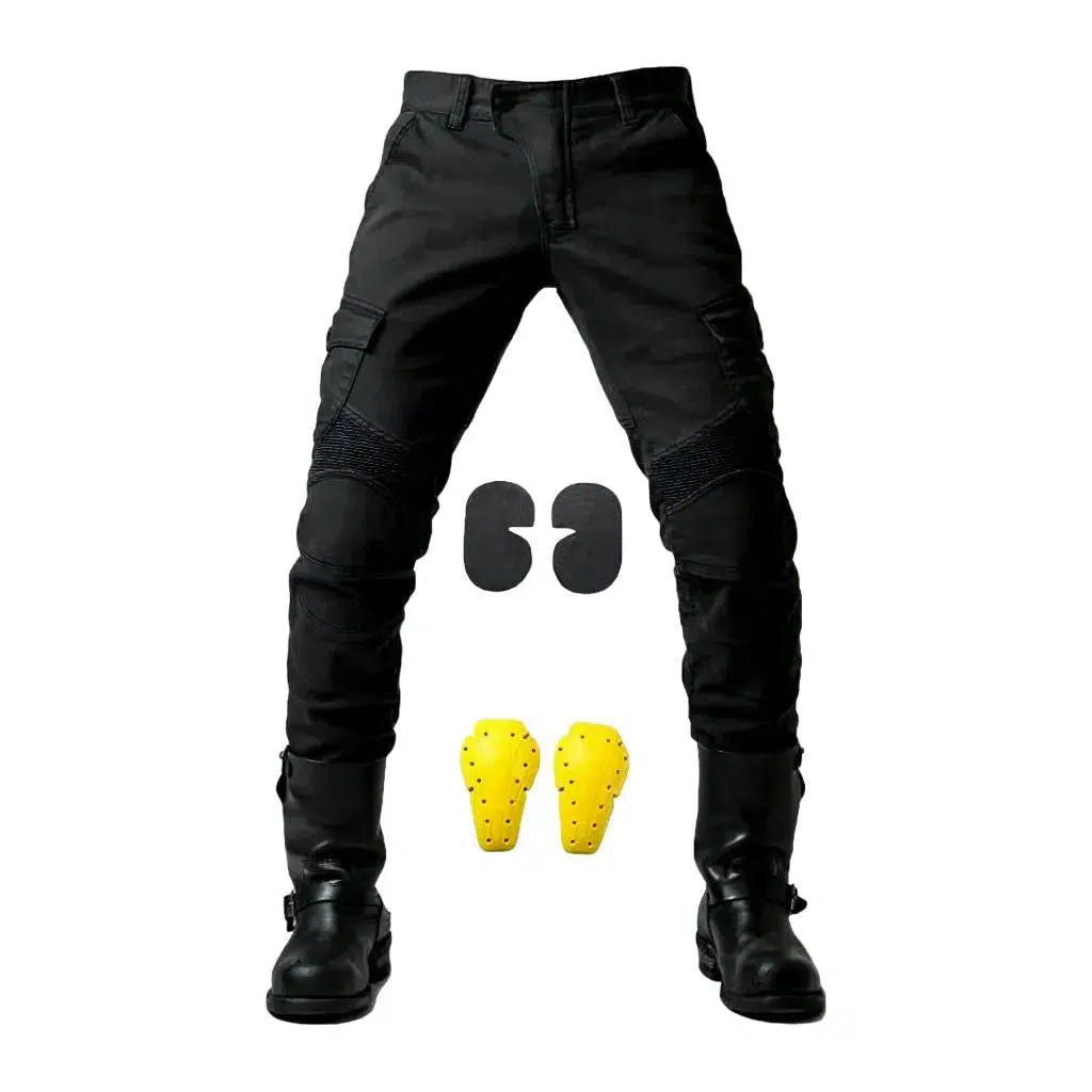 Mid-waist cargo men's biker jeans