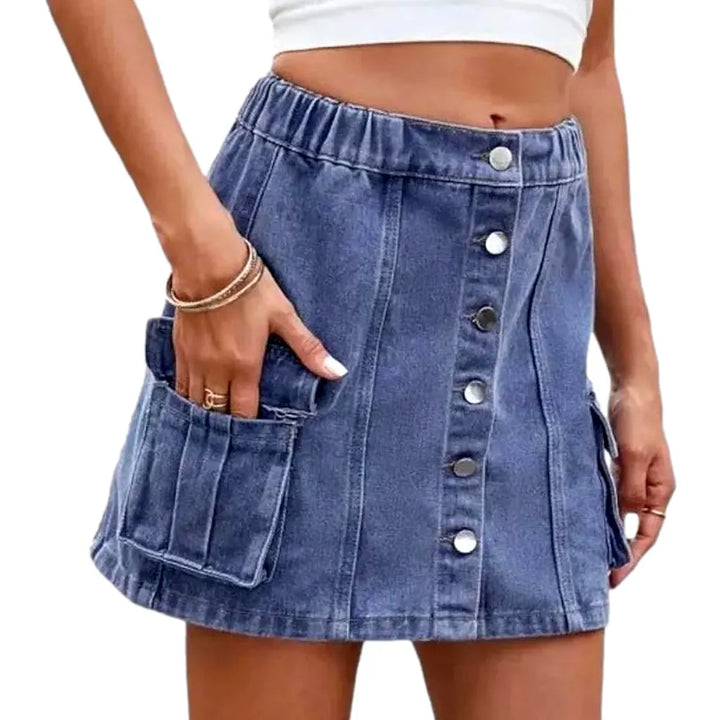 Mini light-wash jean skirt
 for women