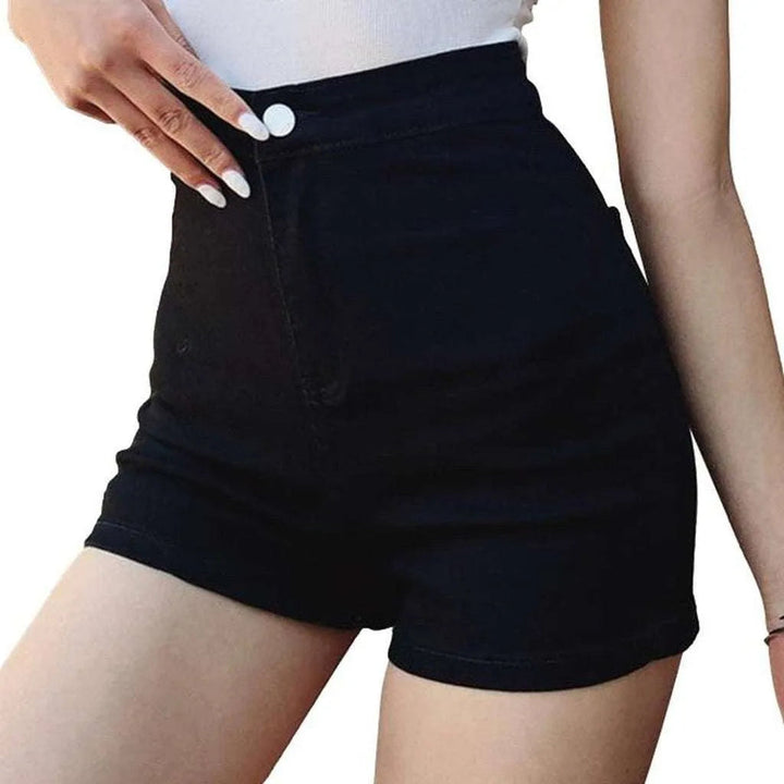 No front pocket denim shorts