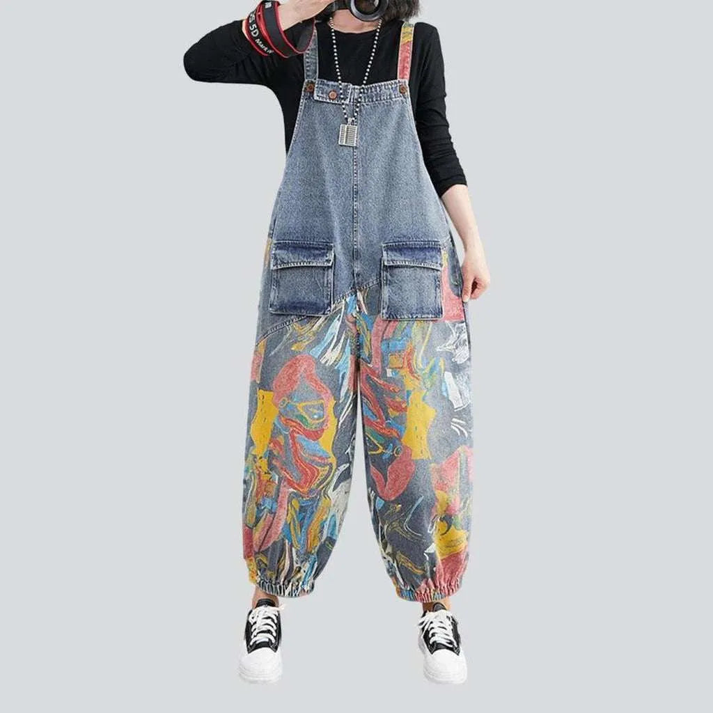 Painted y2k jean overall for women | Jeans4you.shop