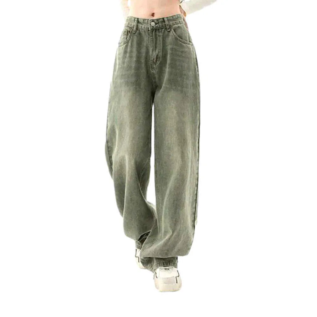 Pale green vintage baggy jeans