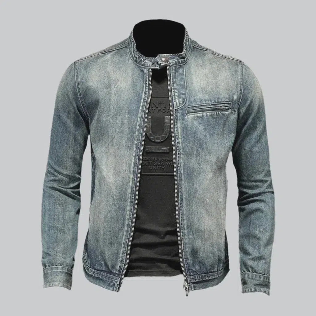 Medium wash sanded denim jacket | Jeans4you.shop