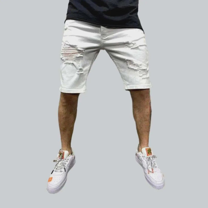 Distressed legs men's denim shorts | Jeans4you.shop