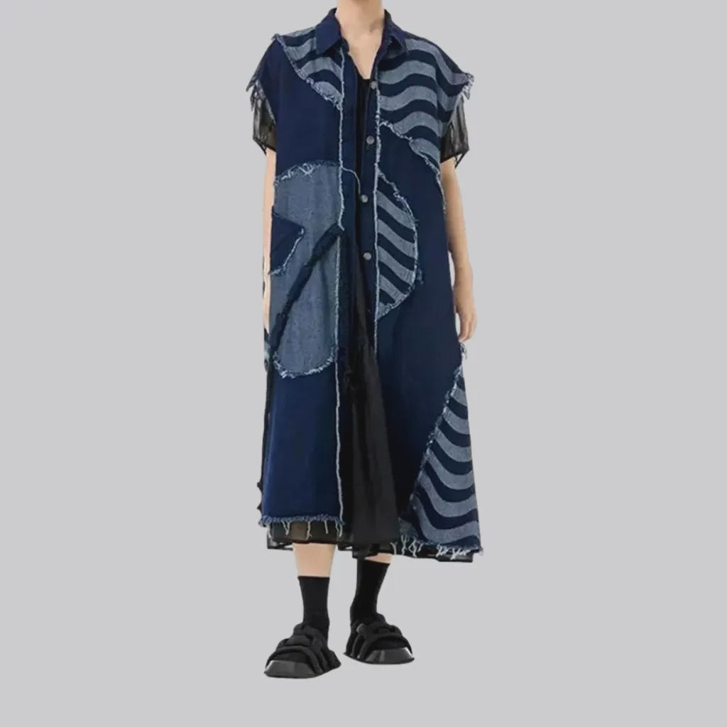 Mixed-fabrics denim dress
 for women | Jeans4you.shop