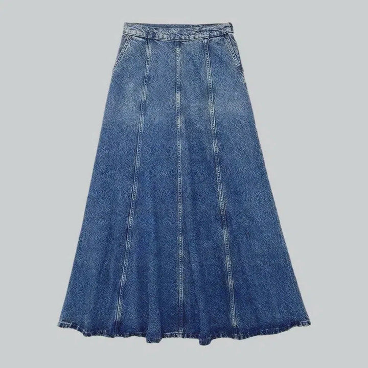 A-line contrast stitching denim skirt
 for ladies | Jeans4you.shop