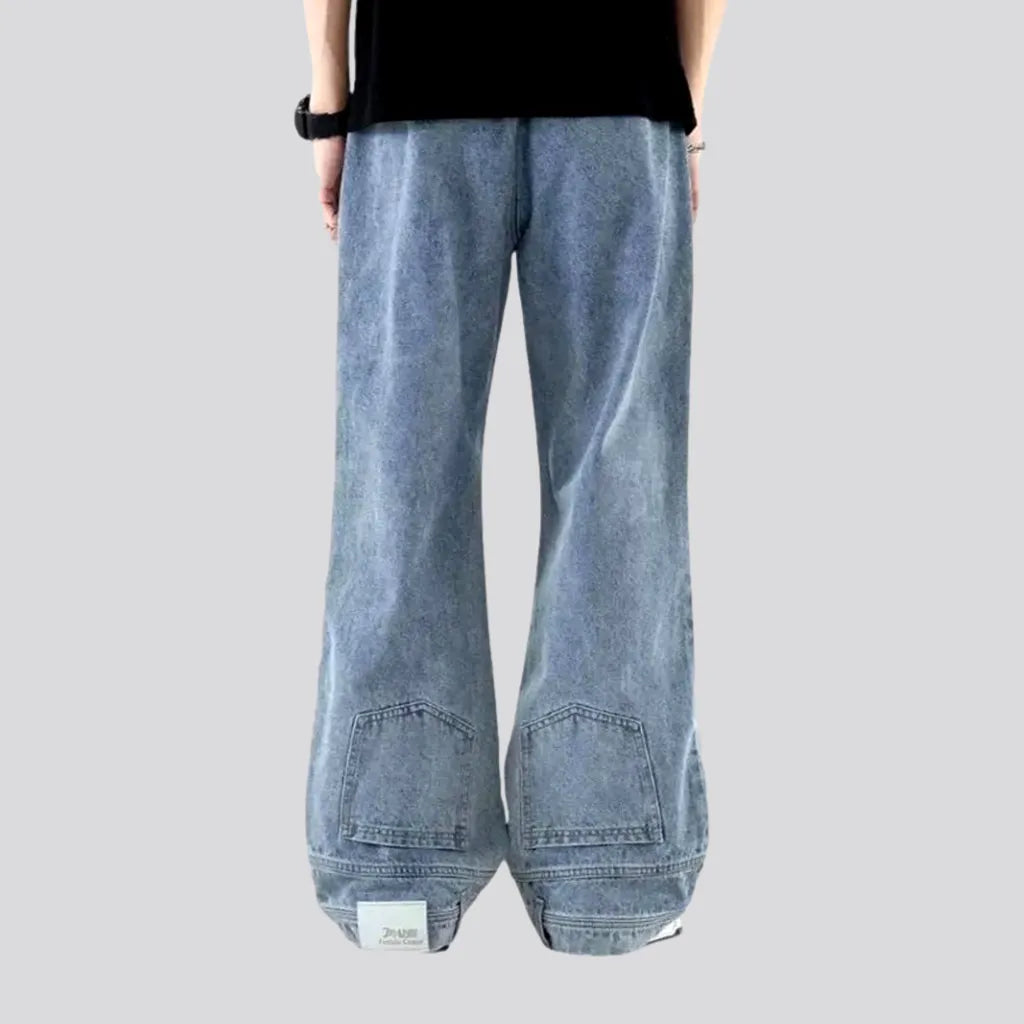 Sanded Baggy Mid Rise Street Jeans for Men | Jeans4you.shop